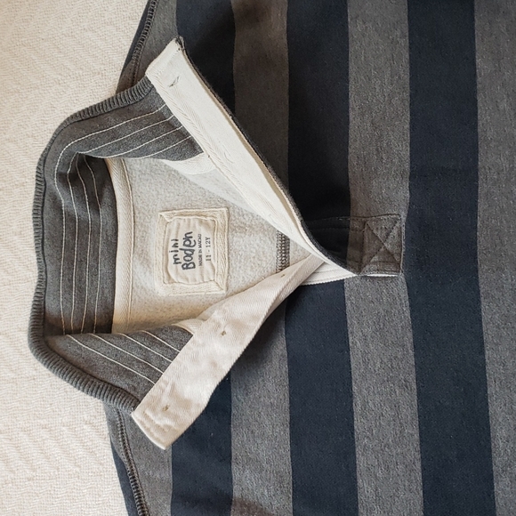 Mini Boden Boys Gray Stripe Henley Pullover Sweatshirt, 11-12Y - Picture 3 of 11